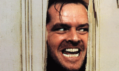 famous scene of Jack Nicholson in The Shining