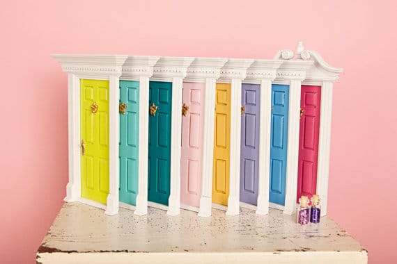 multi colored fairy doors