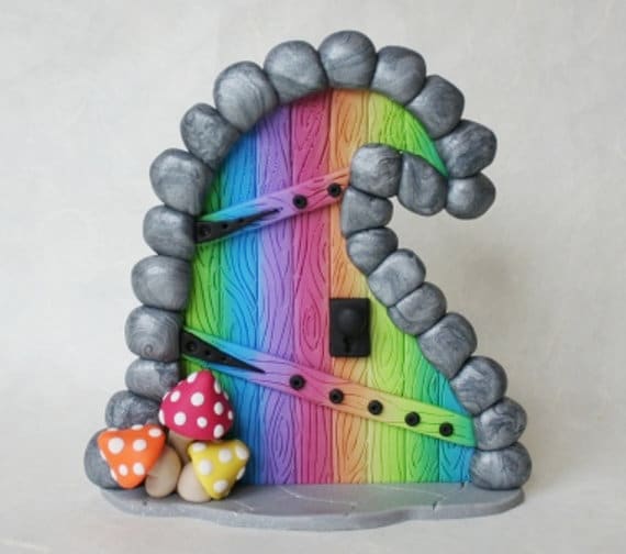 a rainbow fairy door