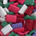 lots of mixed pieces of chewing gum