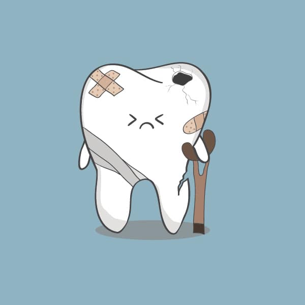 Cartoon crippled tooth